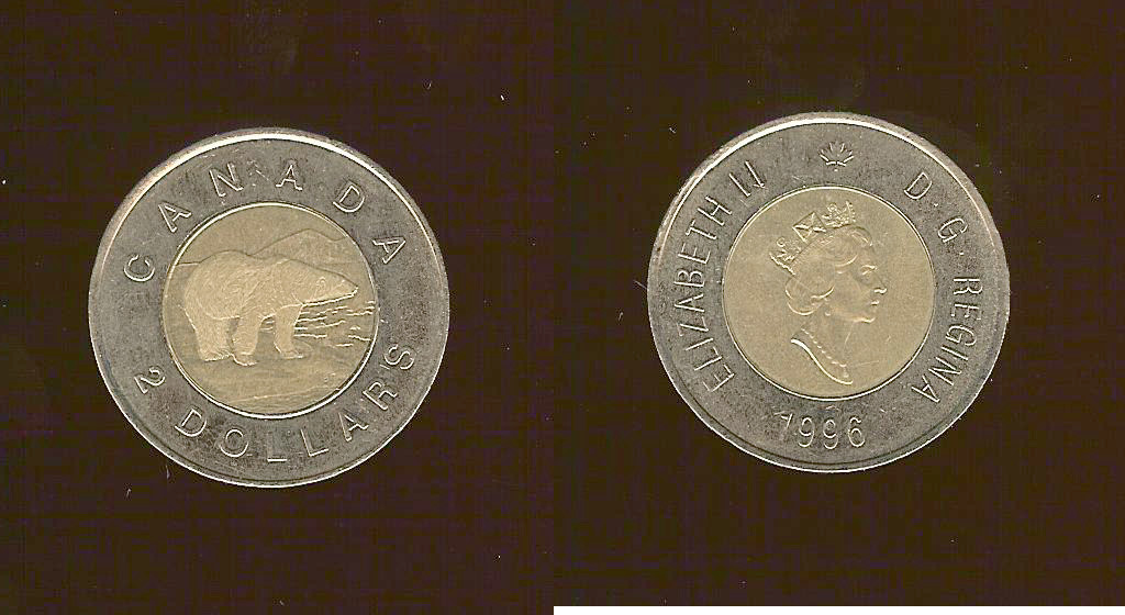 Canada $2 bears 1996 AU